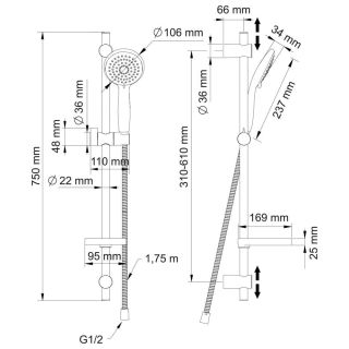 Душевой гарнитур Swedbe Calypso 5079 хром
